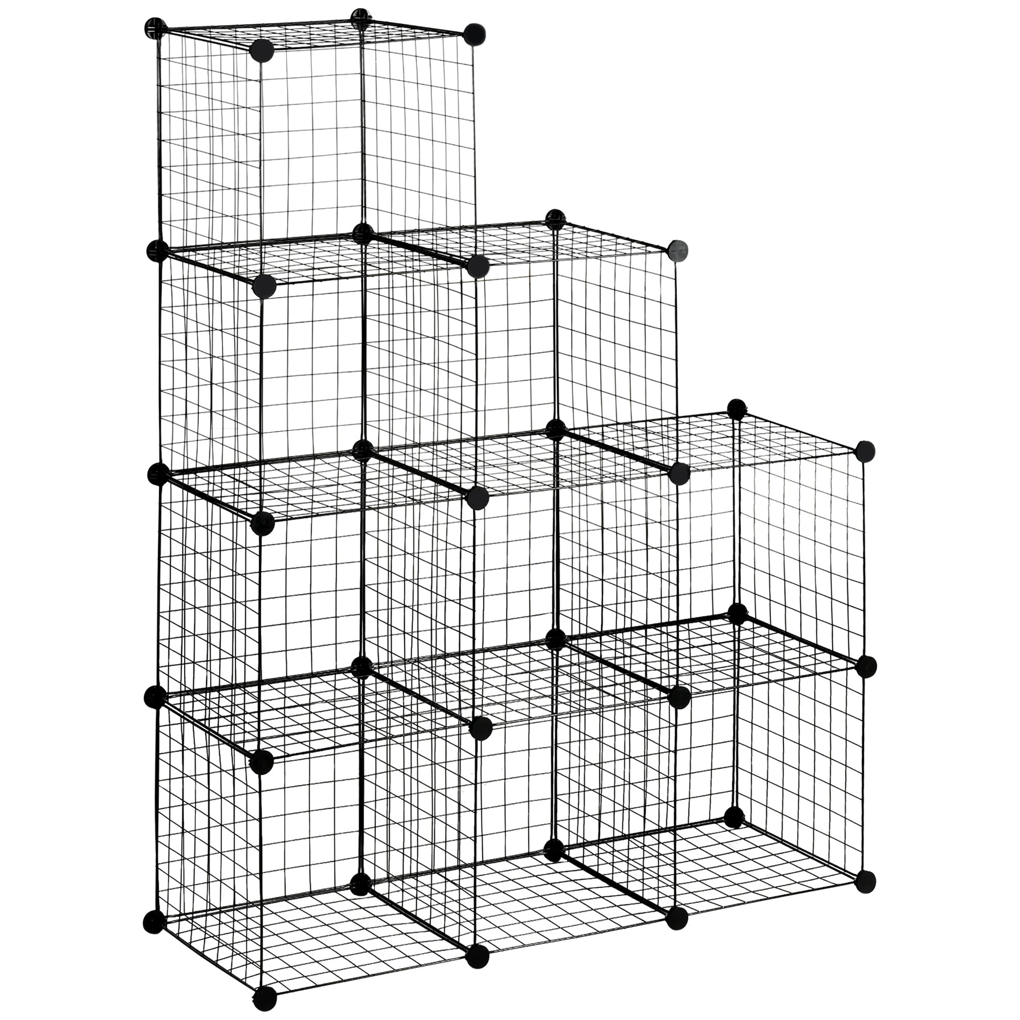 Reol, Kubehylde, Skohylde, 9 Kuber, Modulær Konstruktion, Stål, Sort, 35 X 35 X 35 Cm Pr. Kube Black Friday Aosom Tilbud