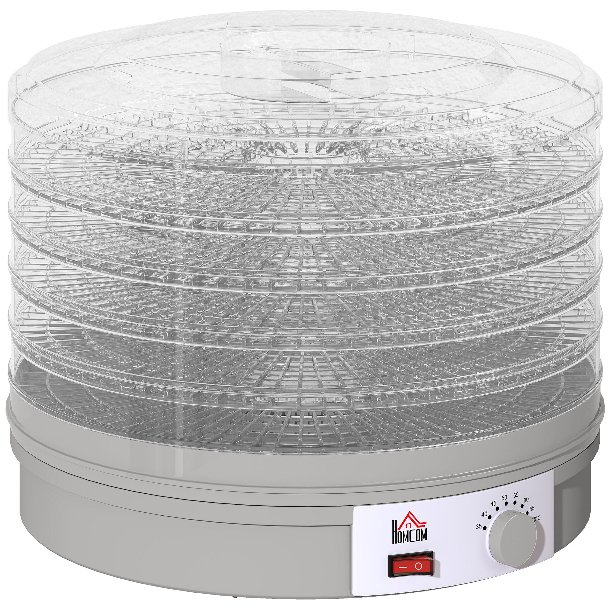 5 Lags Maddehydrator, 245w Dehydrator Med Justerbar Temperaturkontrol, Grå Black Friday Aosom Tilbud