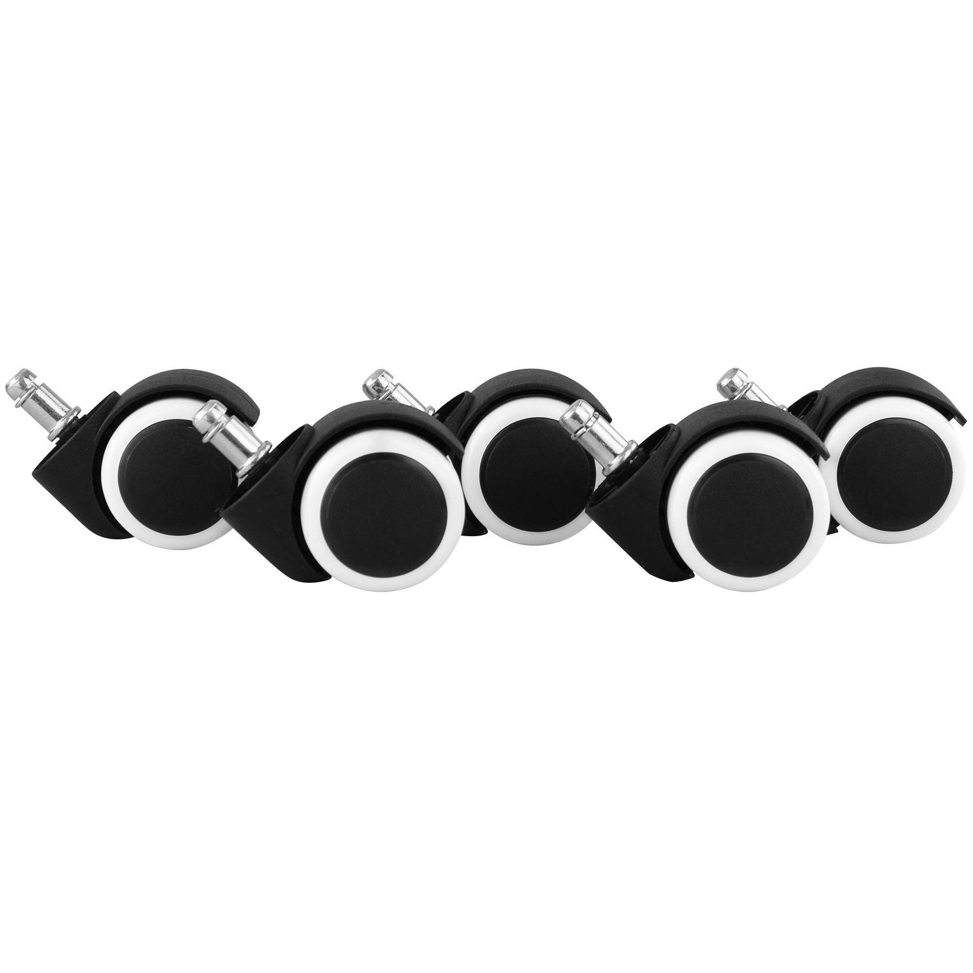 Sæt Med 5 Letløbende Hjul Til Hårde Gulve Til Kontorstole, 11 Mm Stamme   50 Mm Diameter, Hvide Premium Kontorstolhjul, Drejestolhjul Til Hårde Gulve Black Friday Skyport Tilbud