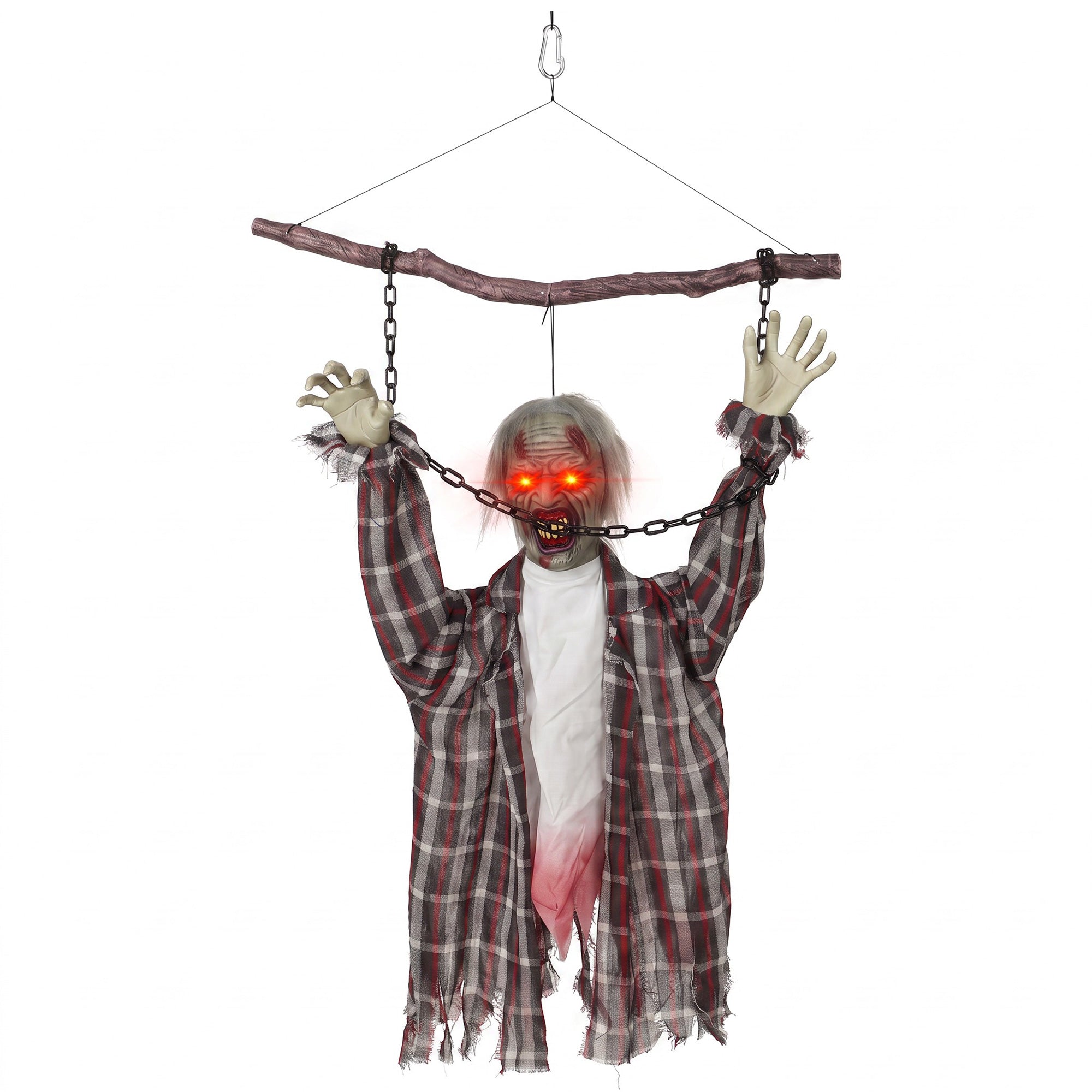 110 Cm Animeret Hængende Halloween Dekoration, Skrigende Zombie, Lyd  Og Berøringsaktivering, Røde Led øjne Black Friday Arkswift Tilbud