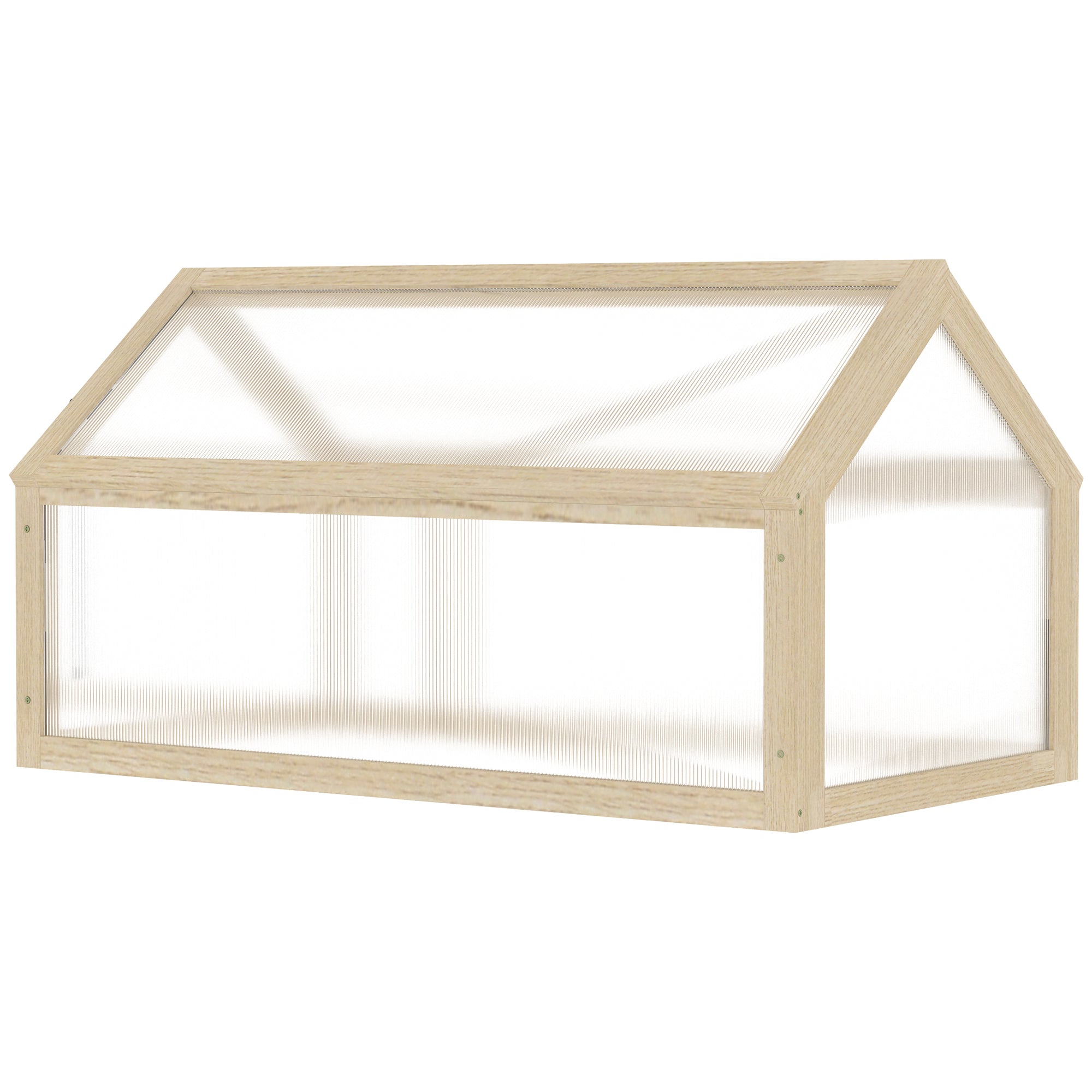 Minidrivhus, Kompakt Træplantehus, Polycarbonatpaneler, Ventilationshul, 90l X 52b X 49,5h Cm, Naturlig Black Friday Aosom Tilbud