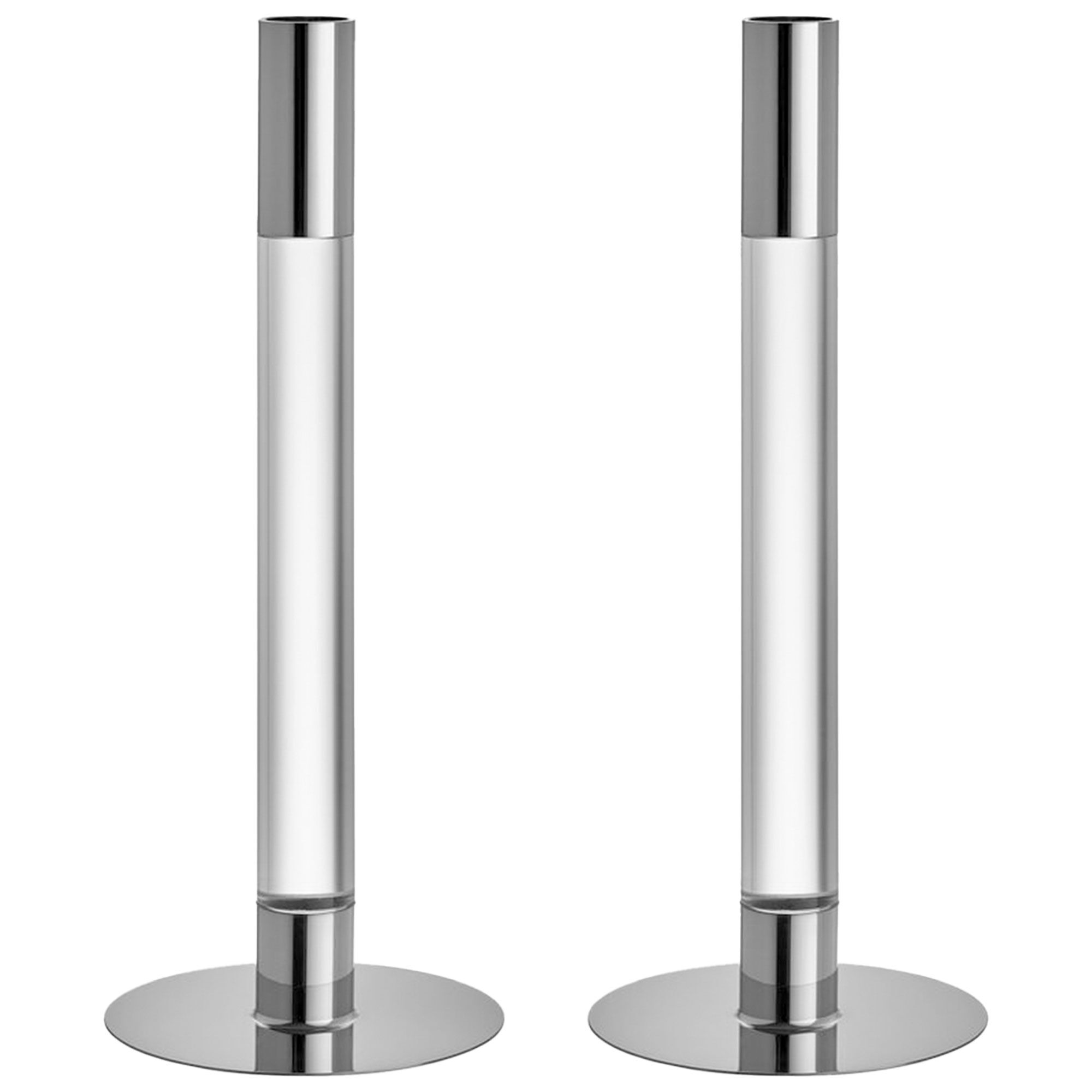 Lumiere Lysestage 26,5 Cm 2 Pak, Sølv Glas Black Friday Orrefors Tilbud