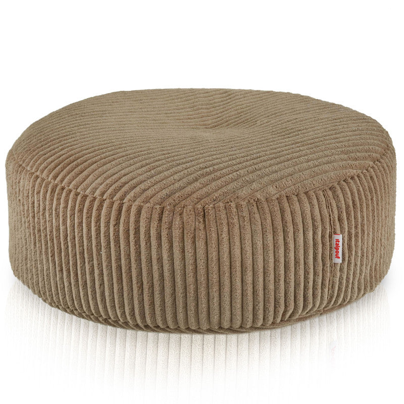Round Footstool Pouf   Soft Corduroy, 42328 Black Friday Italpouf Tilbud