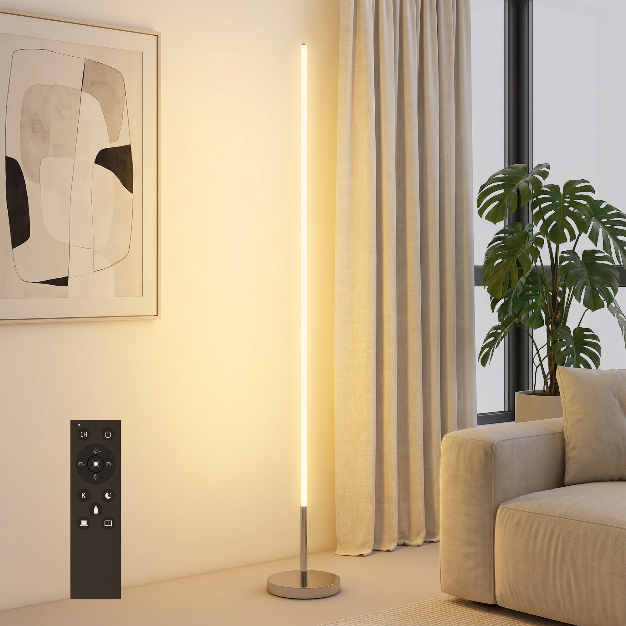 Led Gulvlampe Til Stuen Med Justerbar Farvetemperatur, Egnet Til Soveværelse Og Kontor, 20 X 20 X 150 Cm Black Friday Arkswift Tilbud