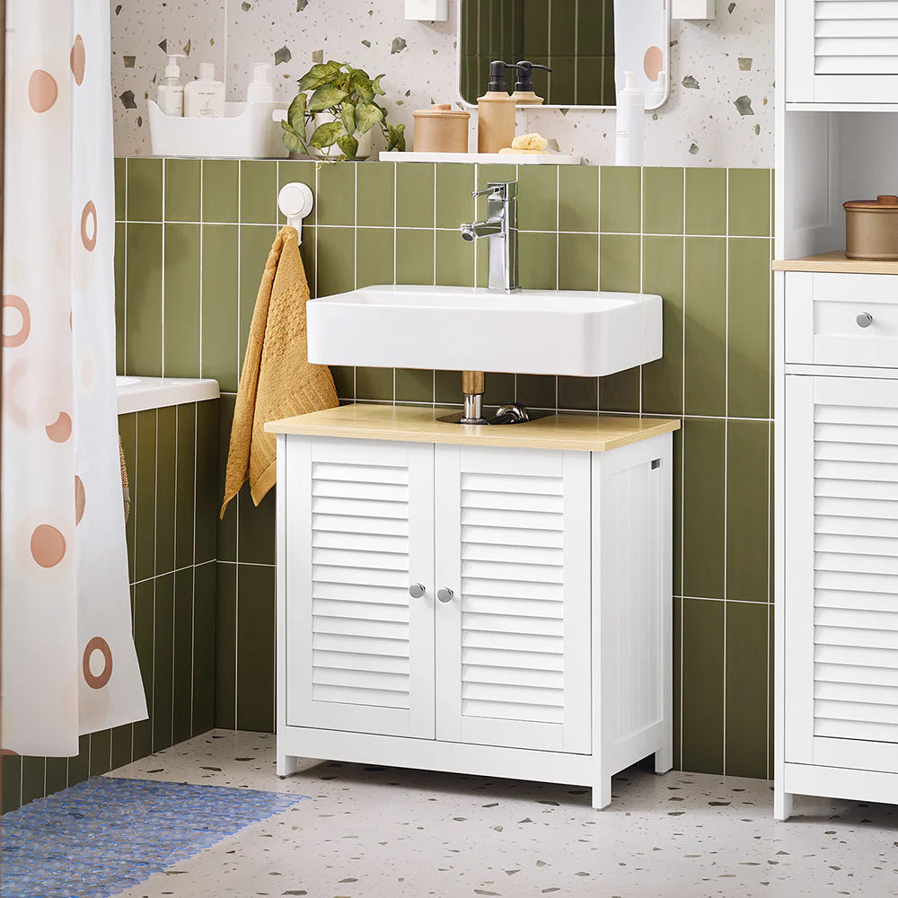 Underskab Med 2 Døre, L60 X B35 X H59 Cm, Hvid Black Friday Sobuy Tilbud