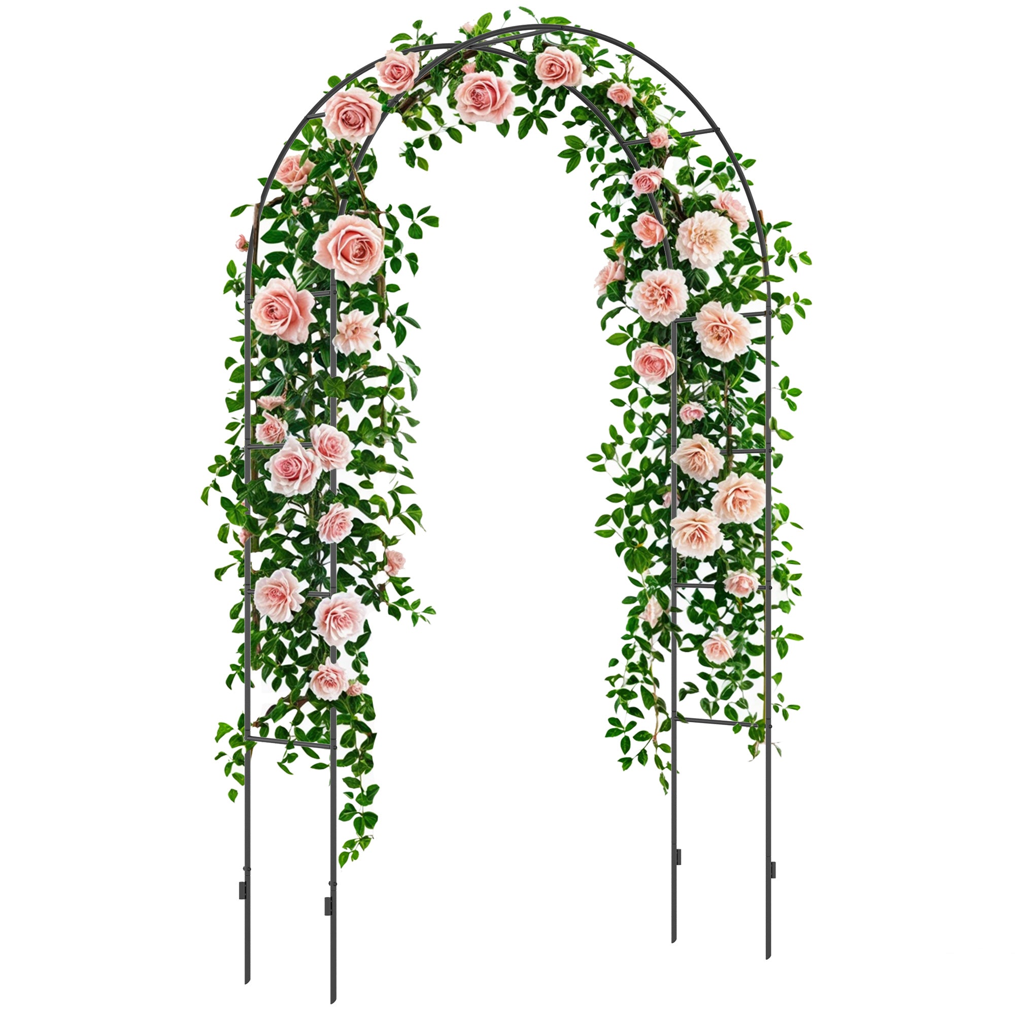 Havebue, Rosenbue, Espalier, Metalrosenbue, Sort, 1,40 X 0,40 X 2,40 M Black Friday Aosom Tilbud