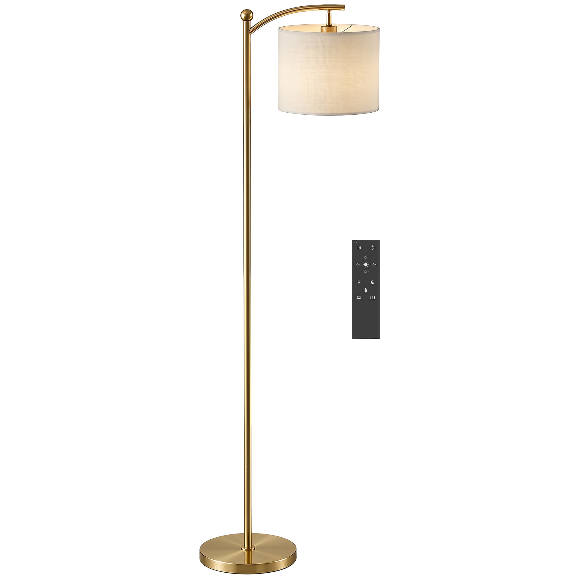 Led Gulvlampe Trinløst Dæmpbar Med Fodkontakttimer Guld Black Friday Arkswift Tilbud