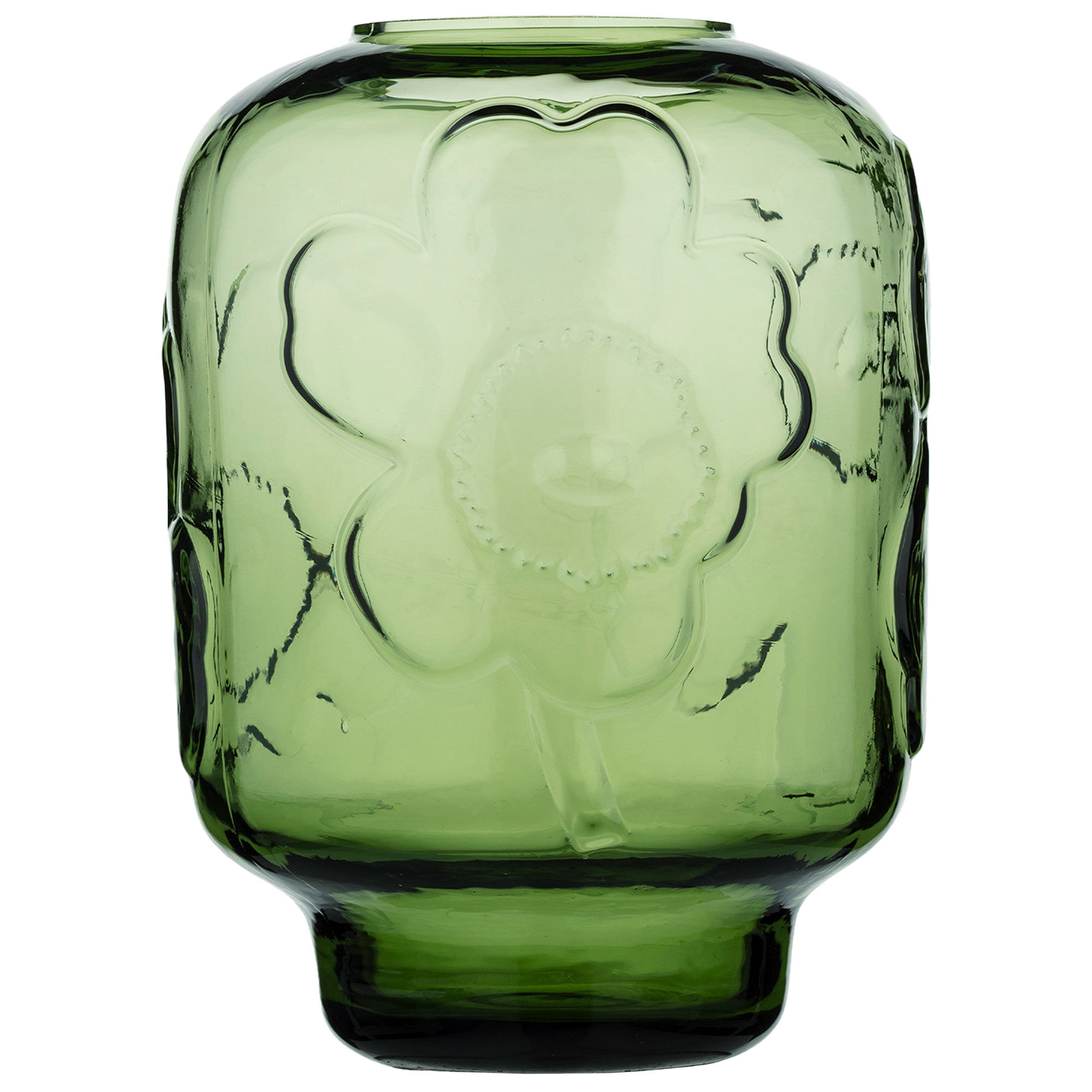 Unikko Vase Glas 18 Cm, Olive Black Friday Marimekko Tilbud