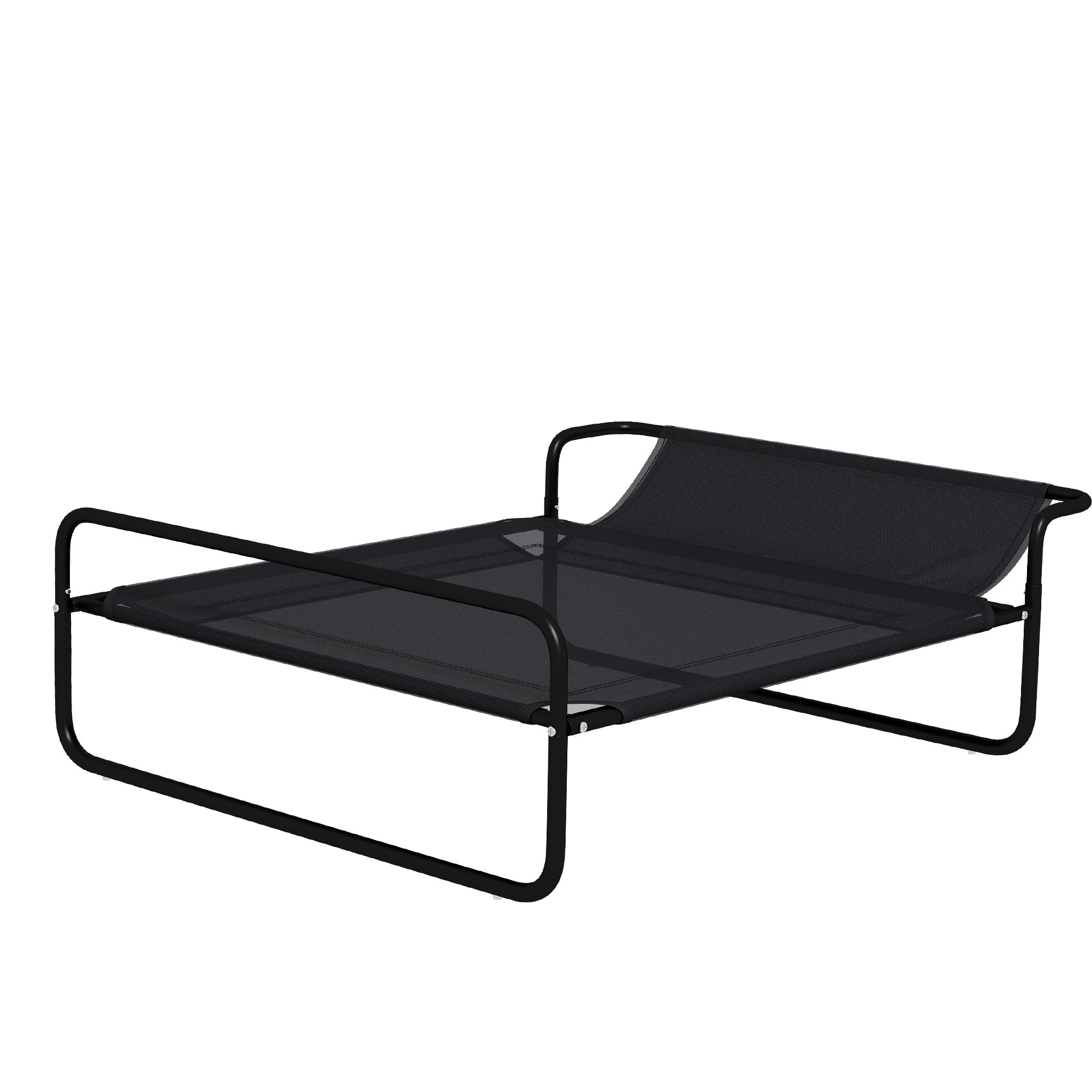 Høj Hundeseng Med Netbetræk Og Stålramme, 29 X 91 X 69 Cm, Sort Black Friday Aosom Tilbud