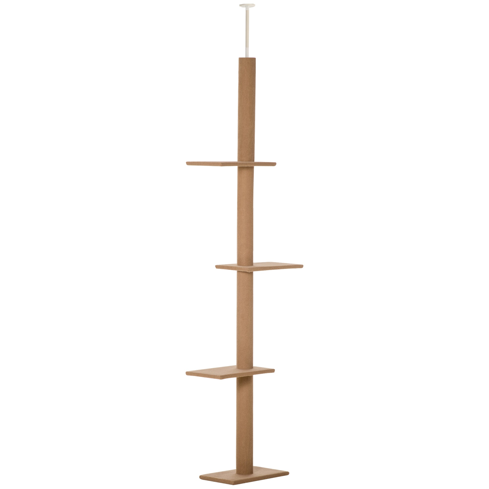 Lofthøjt Kradsetræ, 228 260 Cm Højt, Med Platforme, Kradsetræ I Flere Niveauer, Klatretræ Til Små Og Store Katte, Lysebrun Black Friday Arkswift Tilbud