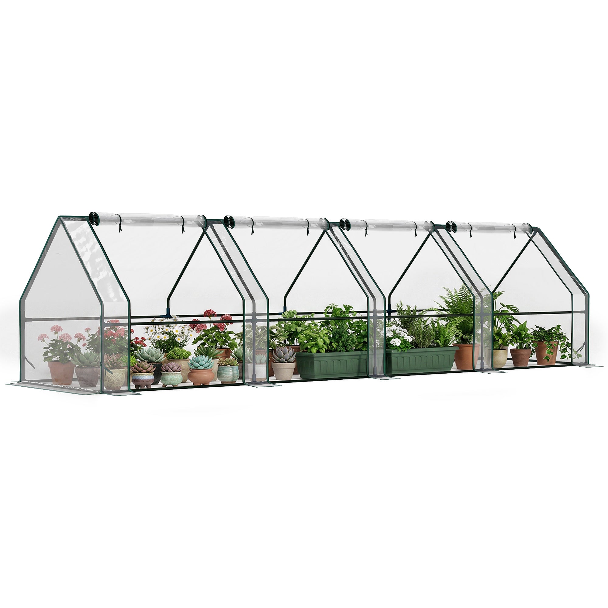 Drivhus Med Lynlåsvindue, Vintersikkert Foliedrivhus Af Stål 360 X 90 X 90 Cm Transparent Black Friday Arkswift Tilbud