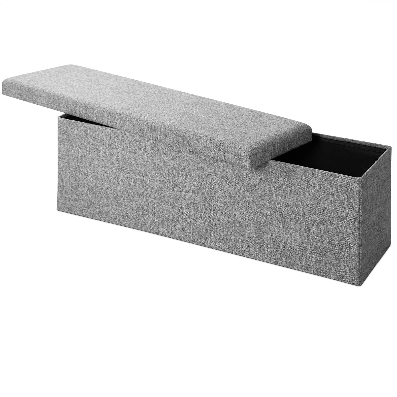 Taburet Bænk Bryst Bænk Sæde Kube Skammel Sæde Bryst Legetøjs Box Bænk, Model:    Grå Black Friday Deuba Tilbud