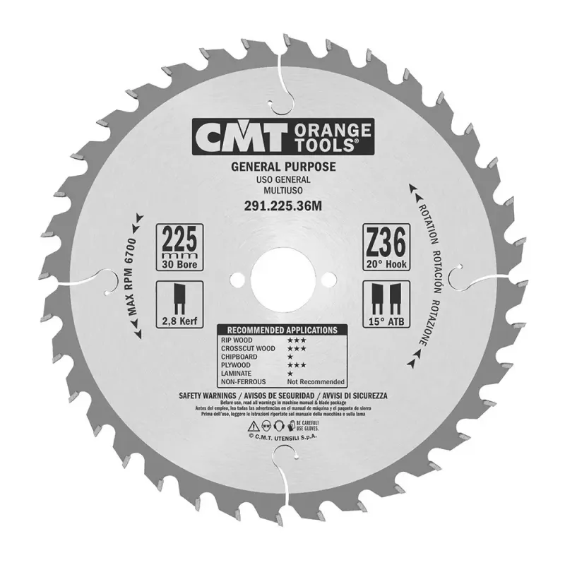 Klinge 225x2,8x30 Z36 W   291.225.36m Black Friday Cmt Tilbud