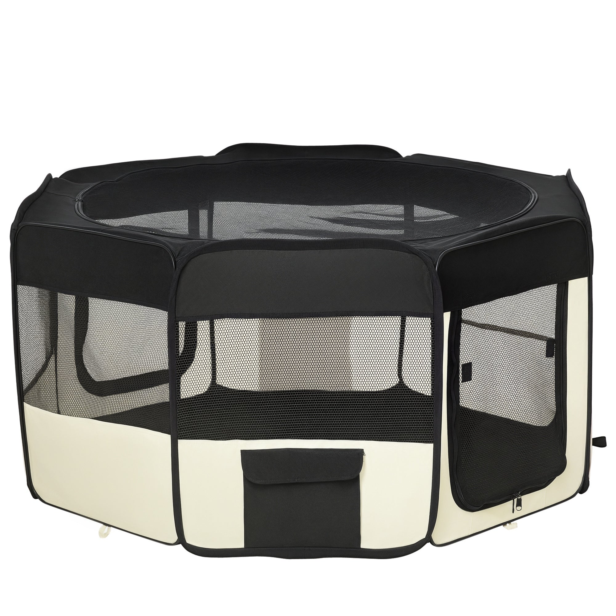 Hvalpegård Fritgående Indhegning Dyrekravlegård Kravlegård Hvalpehegn Hvalpelegegård Hunde Kravlegård 600d Oxford ø120 X H58 Cm Black Friday Aosom Tilbud