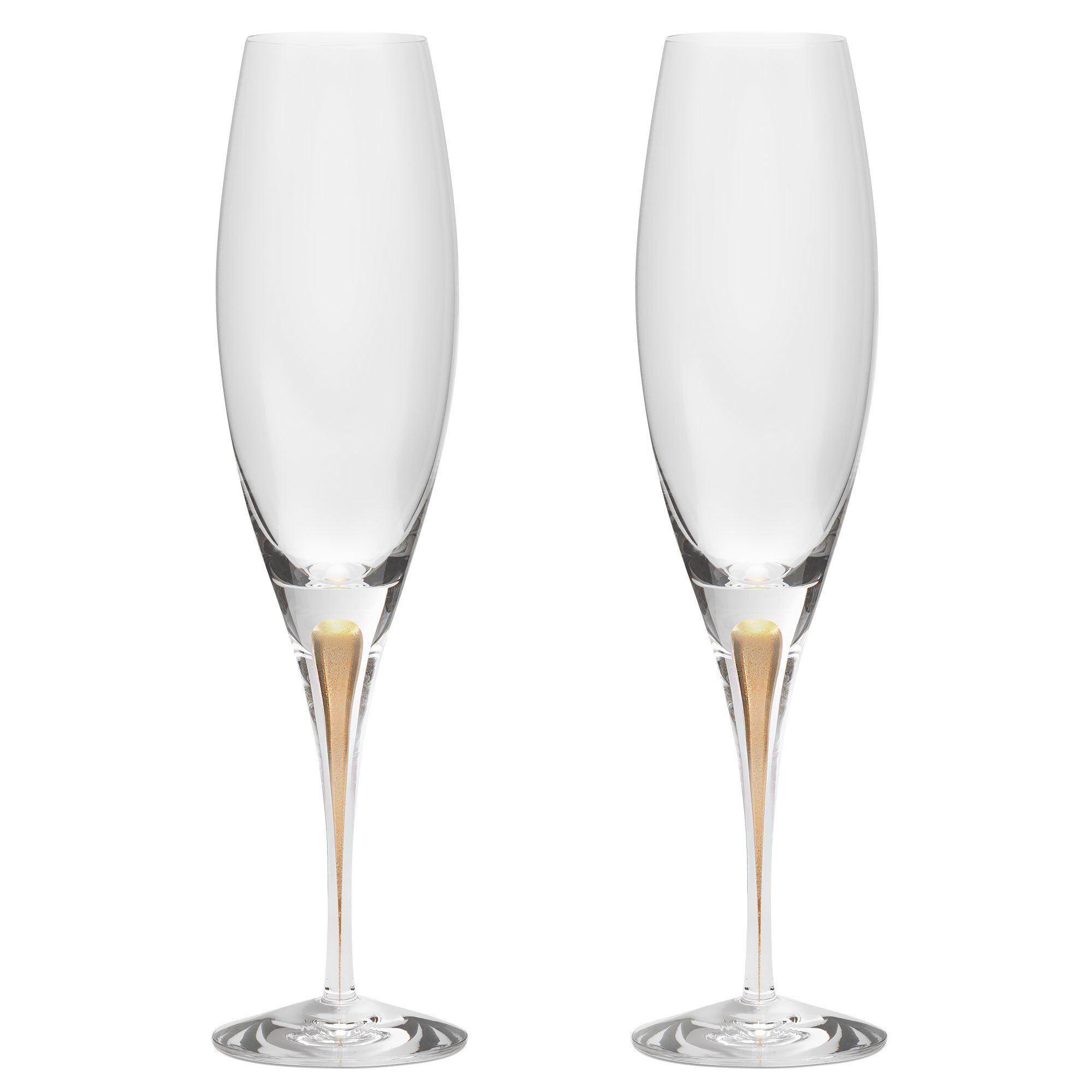 Intermezzo Champagneglas Guld, 2 Stk Black Friday Orrefors Tilbud