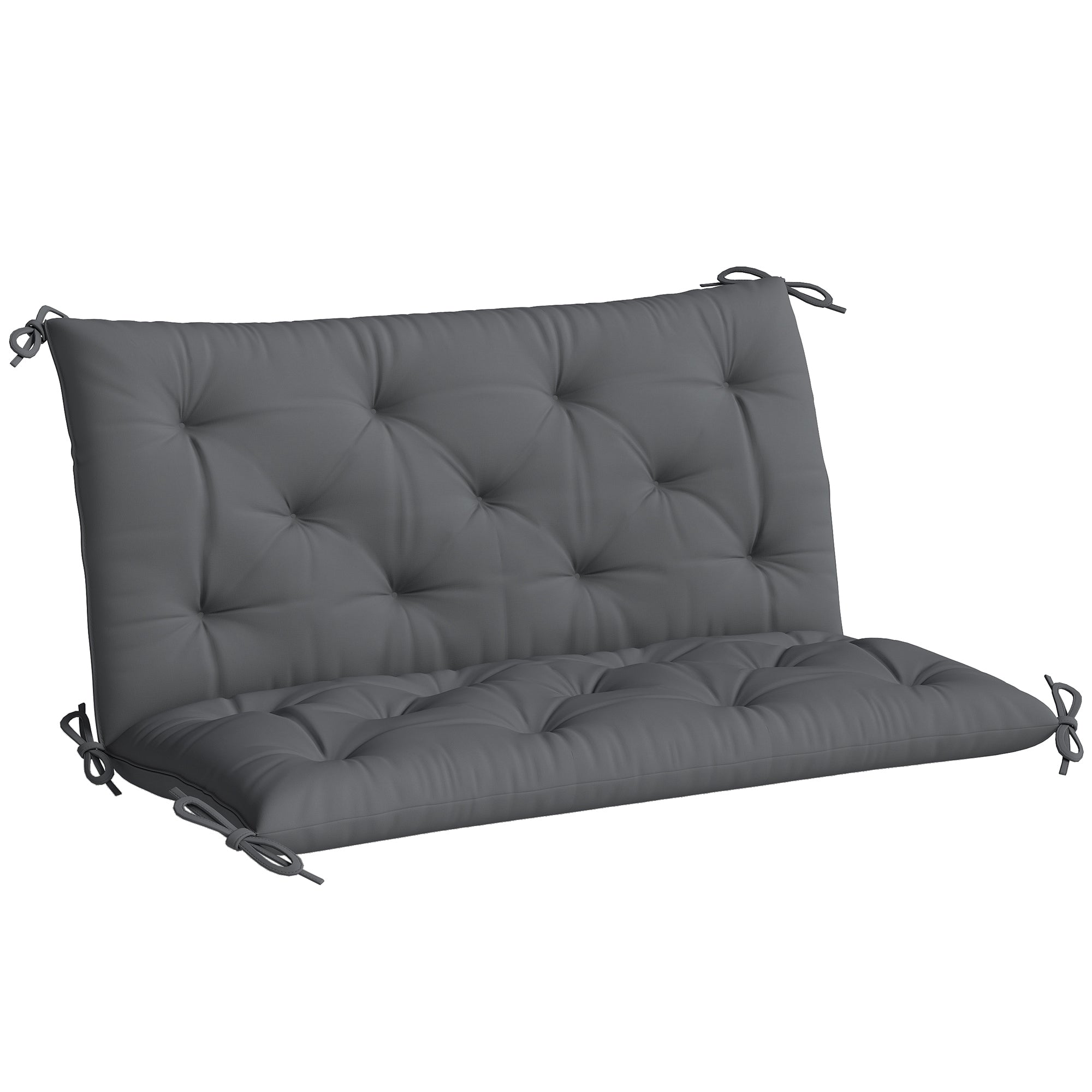 Vandafvisende Bænkhynde, Siddehynde, Ryghynde, 100 X 98 X 8 Cm, Mørkegrå, Til Havebænke Og Hollywood Gynger Black Friday Aosom Tilbud