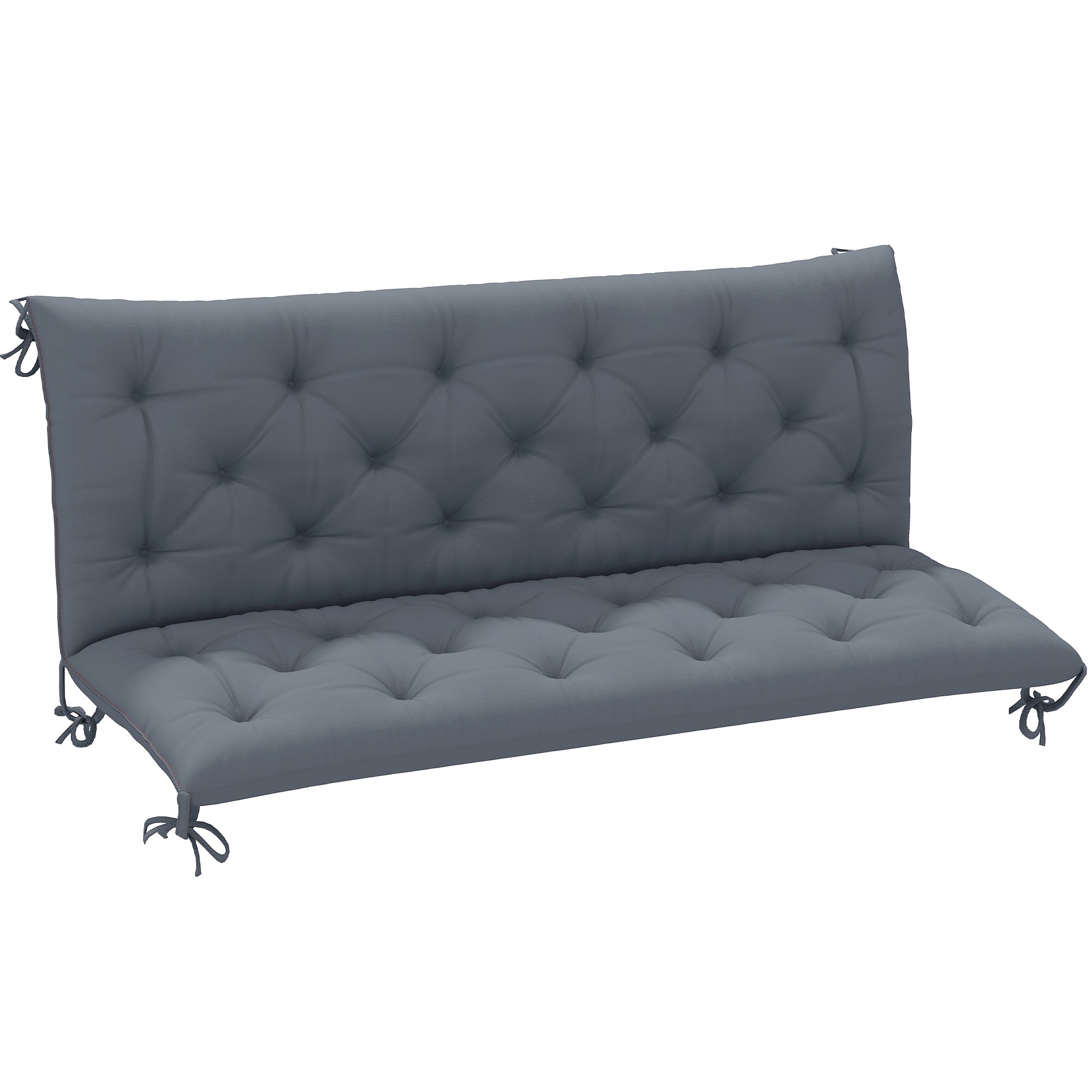 3 Personers Bænkehynde 150 X 98 X 8 Cm, Siddehynde Med Bånd, Ryghynde Til Indendørs Udendørs Brug, Hynde Til Bænke, Havebænke, Havemøbler, Hollywood Gynger, Mørkegrå Black Friday Arkswift Tilbud