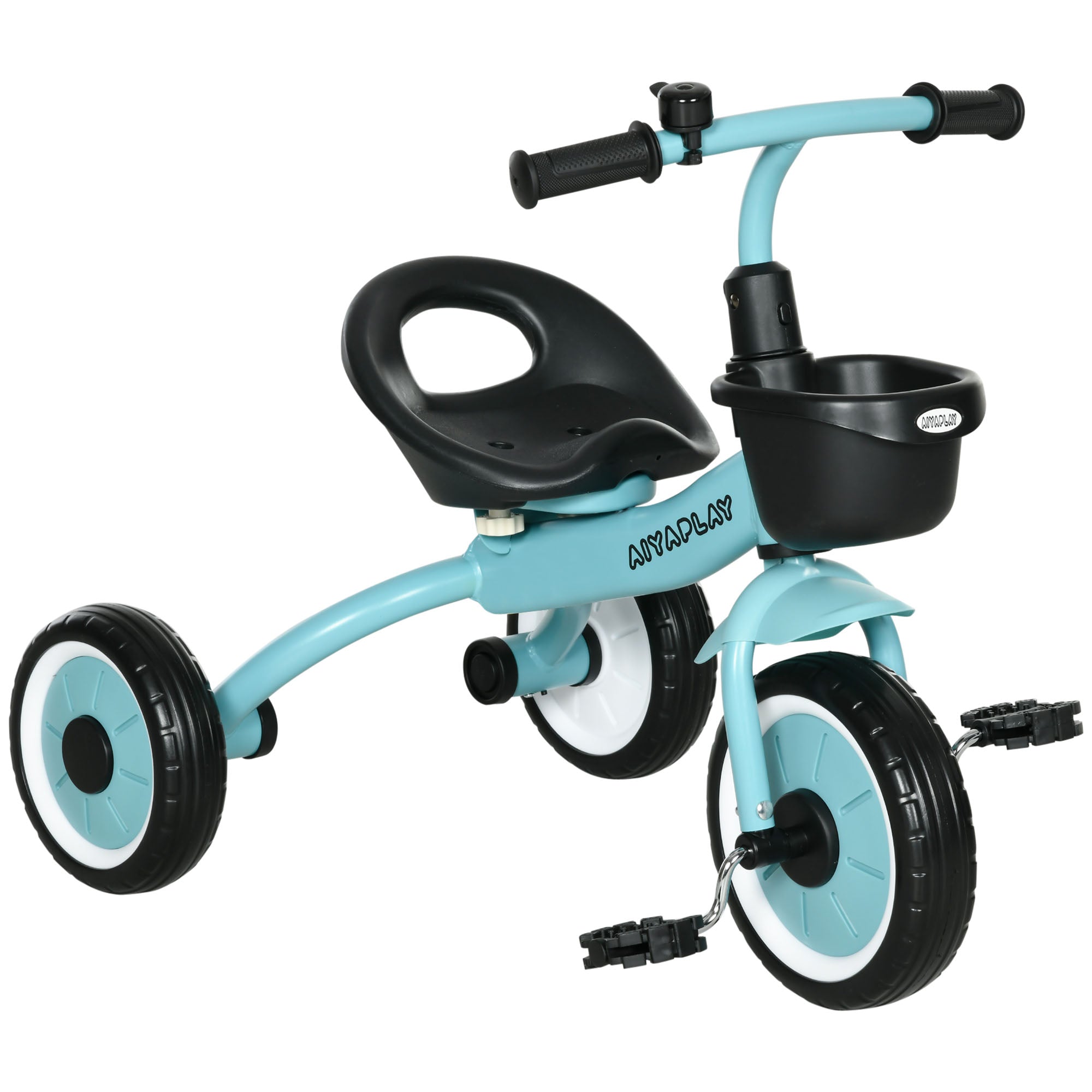 Trehjulet Cykel Til Børn I Alderen 2 5 år, Højdejusterbart Sæde, Ringeklokke, Cykelkurv, Metalstel, Blå Black Friday Arkswift Tilbud