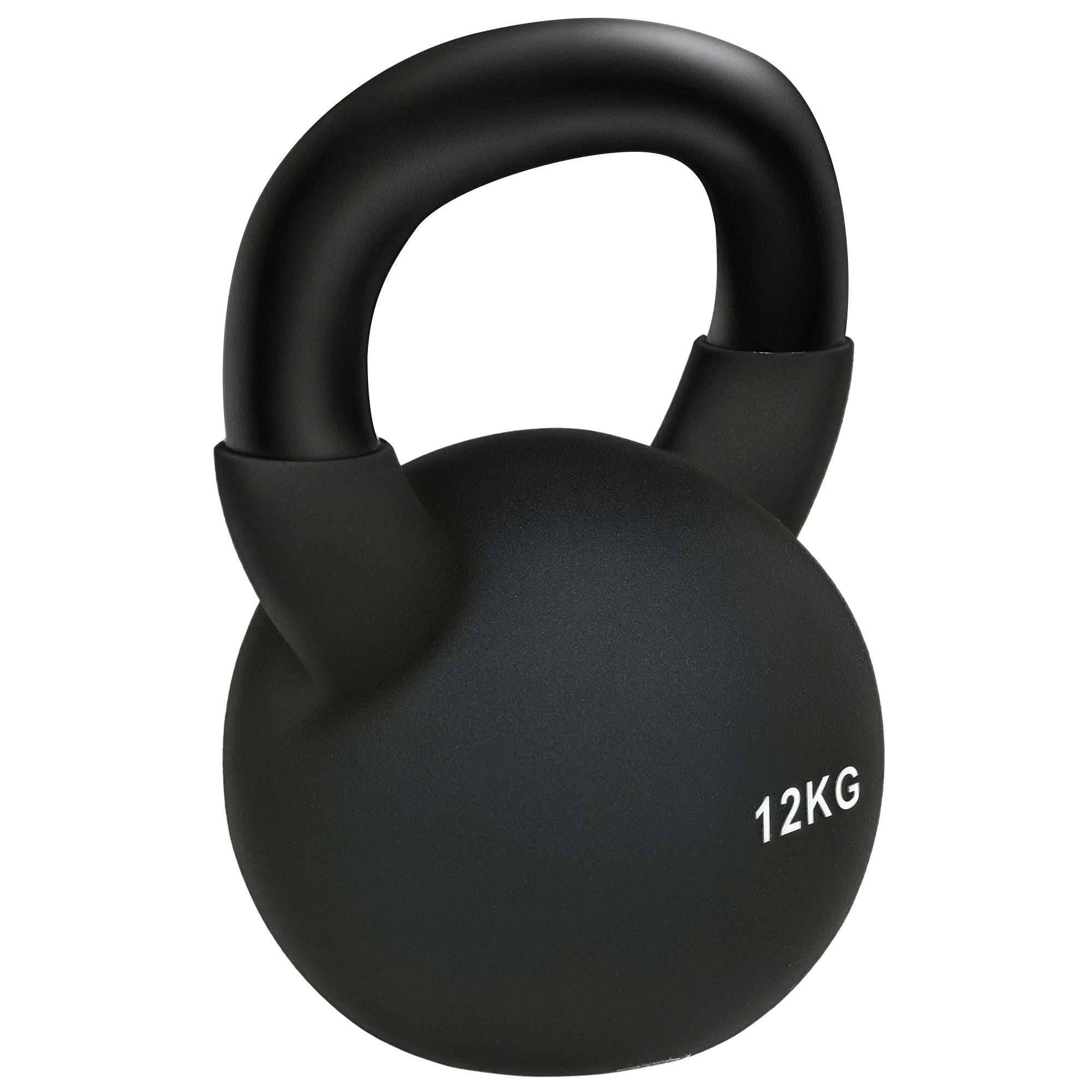 Kettlebell, 12 Kg, Med Plastbelægning, Stål, Sort, 20 X 13 X 22 Cm Black Friday Arkswift Tilbud