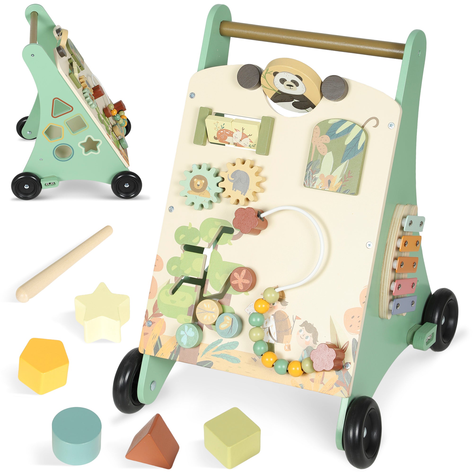 Træ Montessori Walker Xylofon Grøn Black Friday Arkswift Tilbud