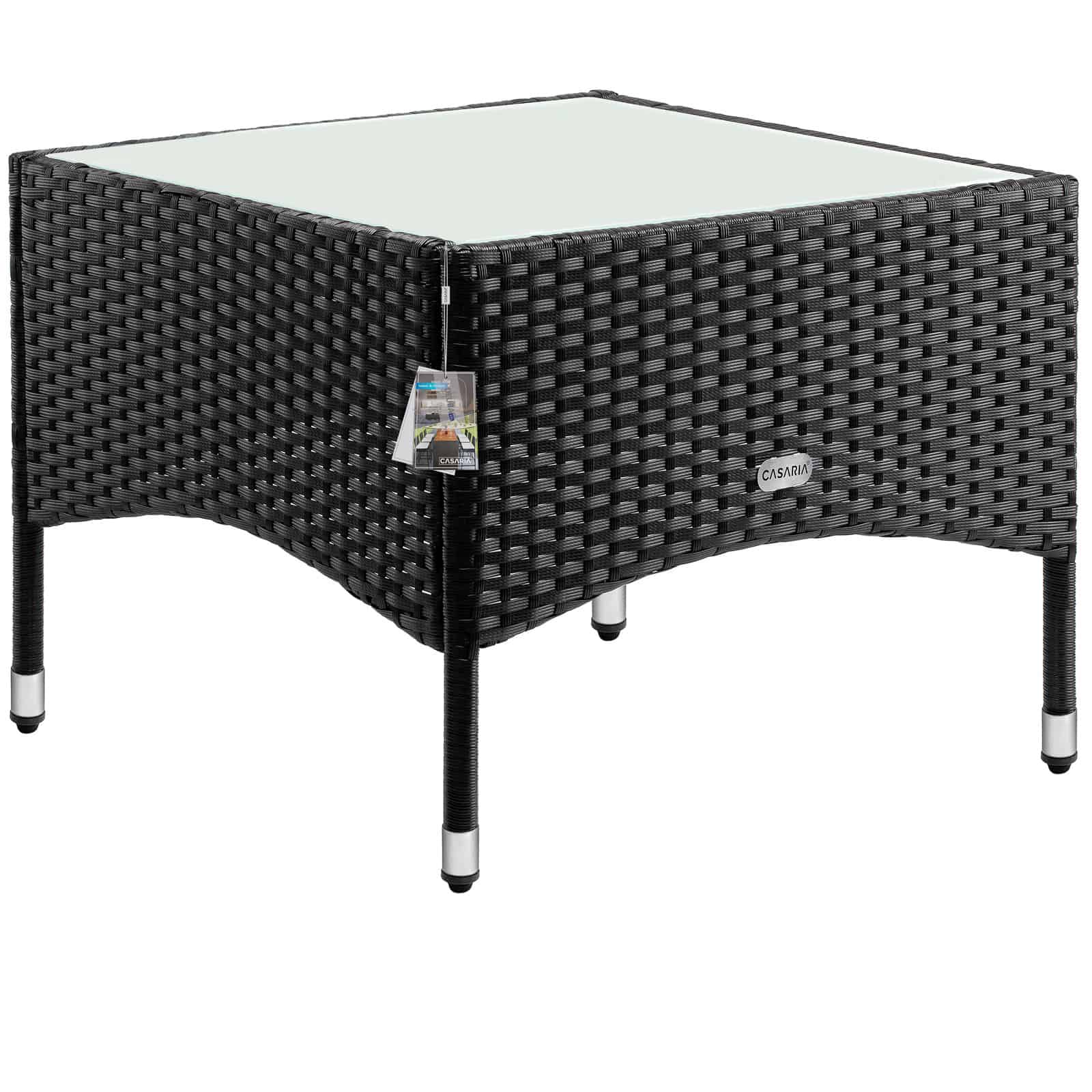 Sidebord I Polyrattan Sort 58x58x42 Cm Black Friday Deuba Tilbud