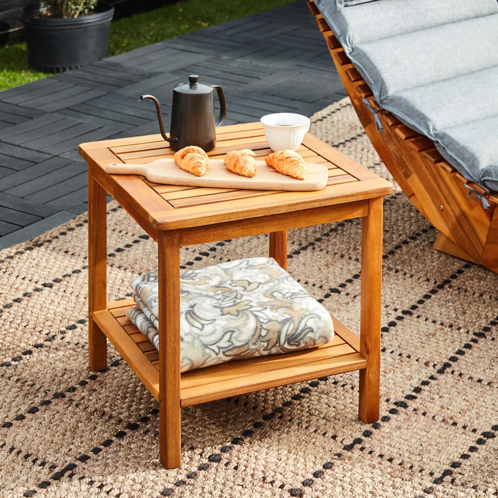 Sidebord Washington Akacietræ 45x45x45 Cm Black Friday Deuba Tilbud