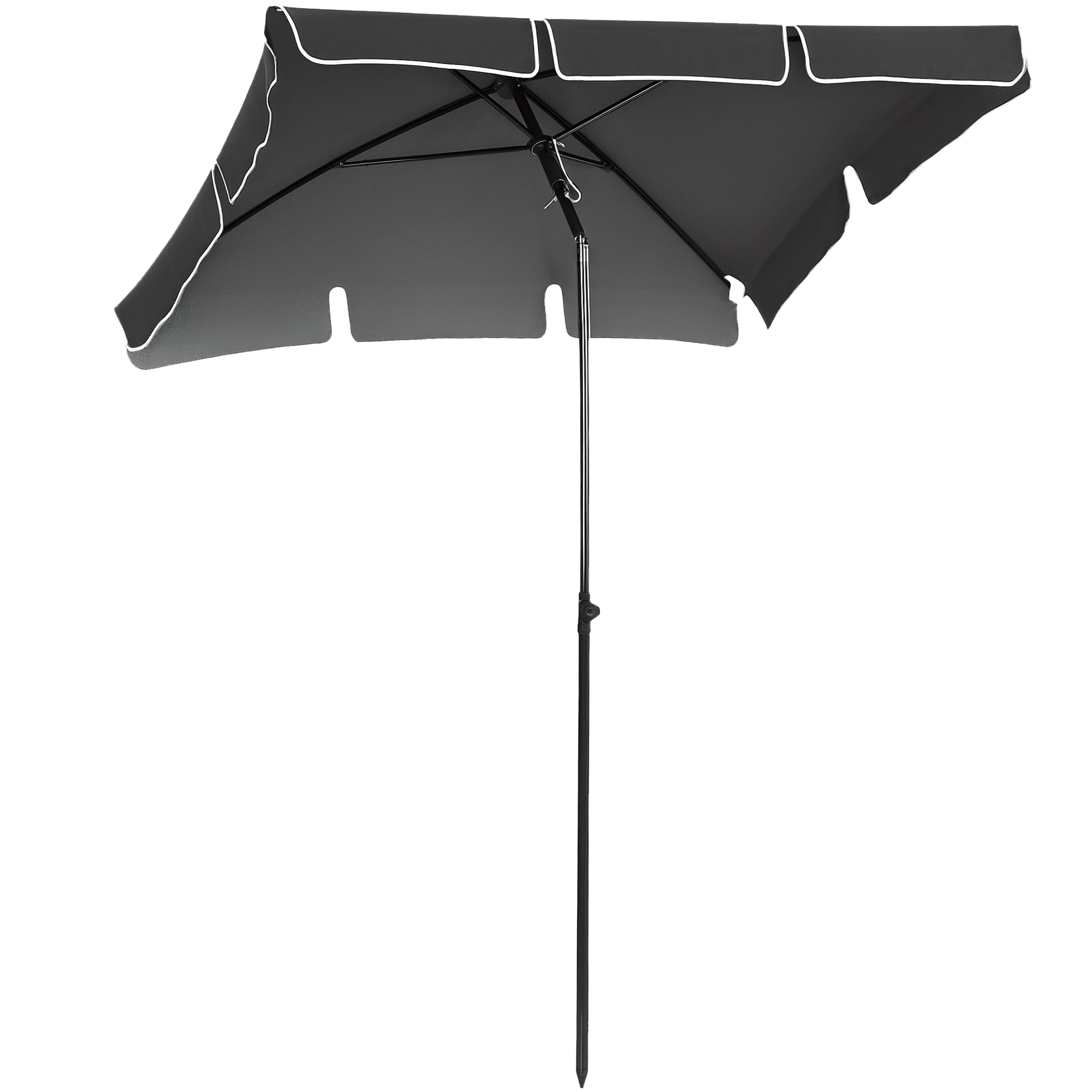 Parasol, Strandparasol, Haveparasol, Balkonparasol, Solsejl, Foldbar, Grå Black Friday Arkswift Tilbud