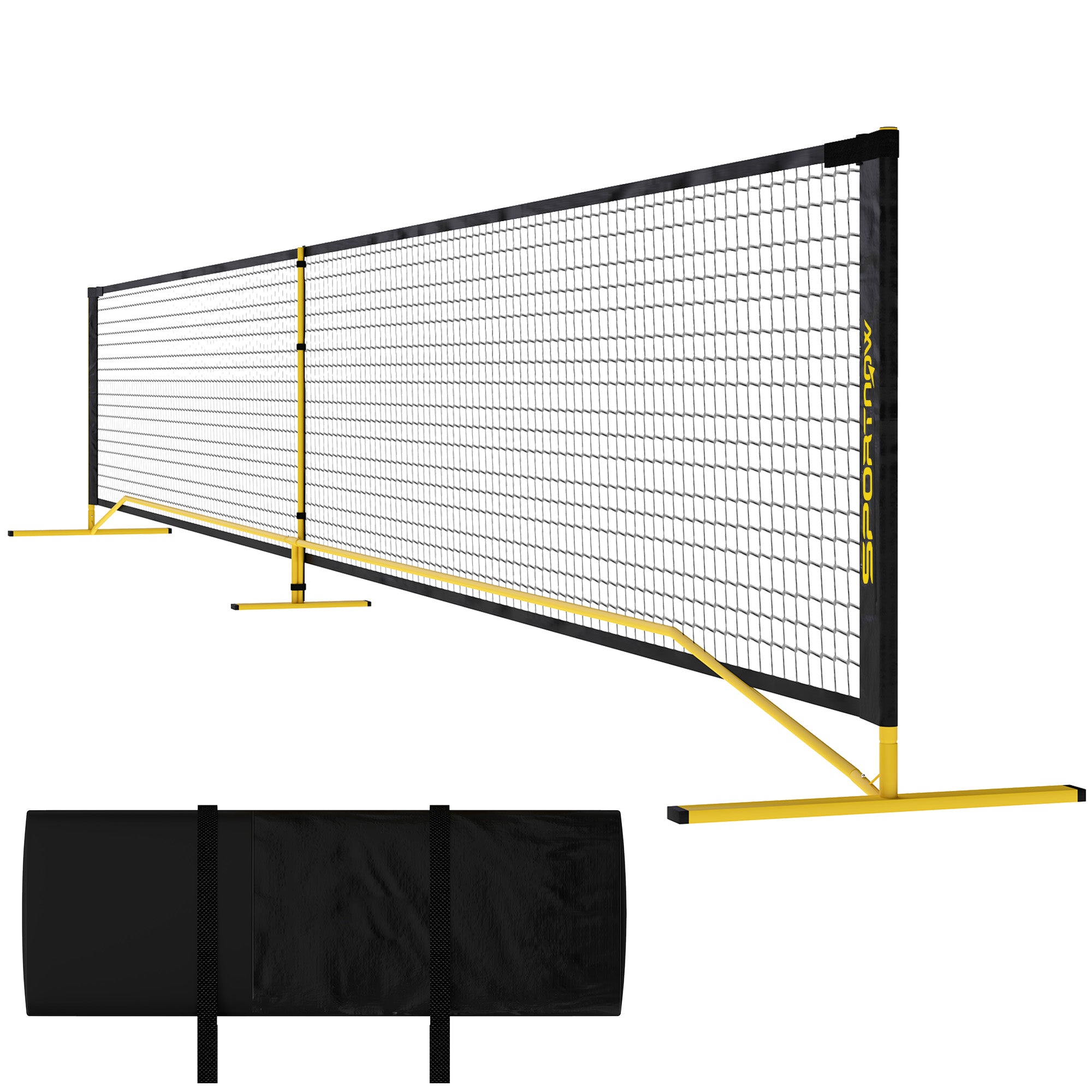 Pickleball Net 6,7 M Bærbart Med Bæretaske Metalramme Gul Black Friday Arkswift Tilbud